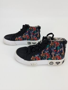 Ground up Justice League Littlw Boy Sneakers Hi Top Superhero DC Zip Up